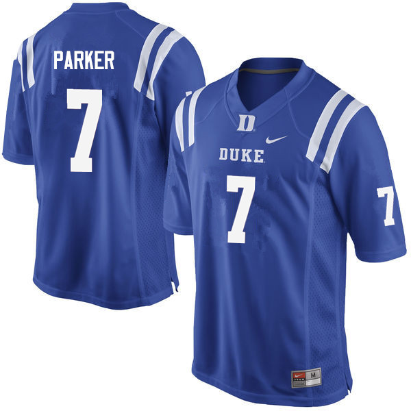 Men #7 Ace Parker Duke Blue Devils College Football Jerseys Sale-Blue